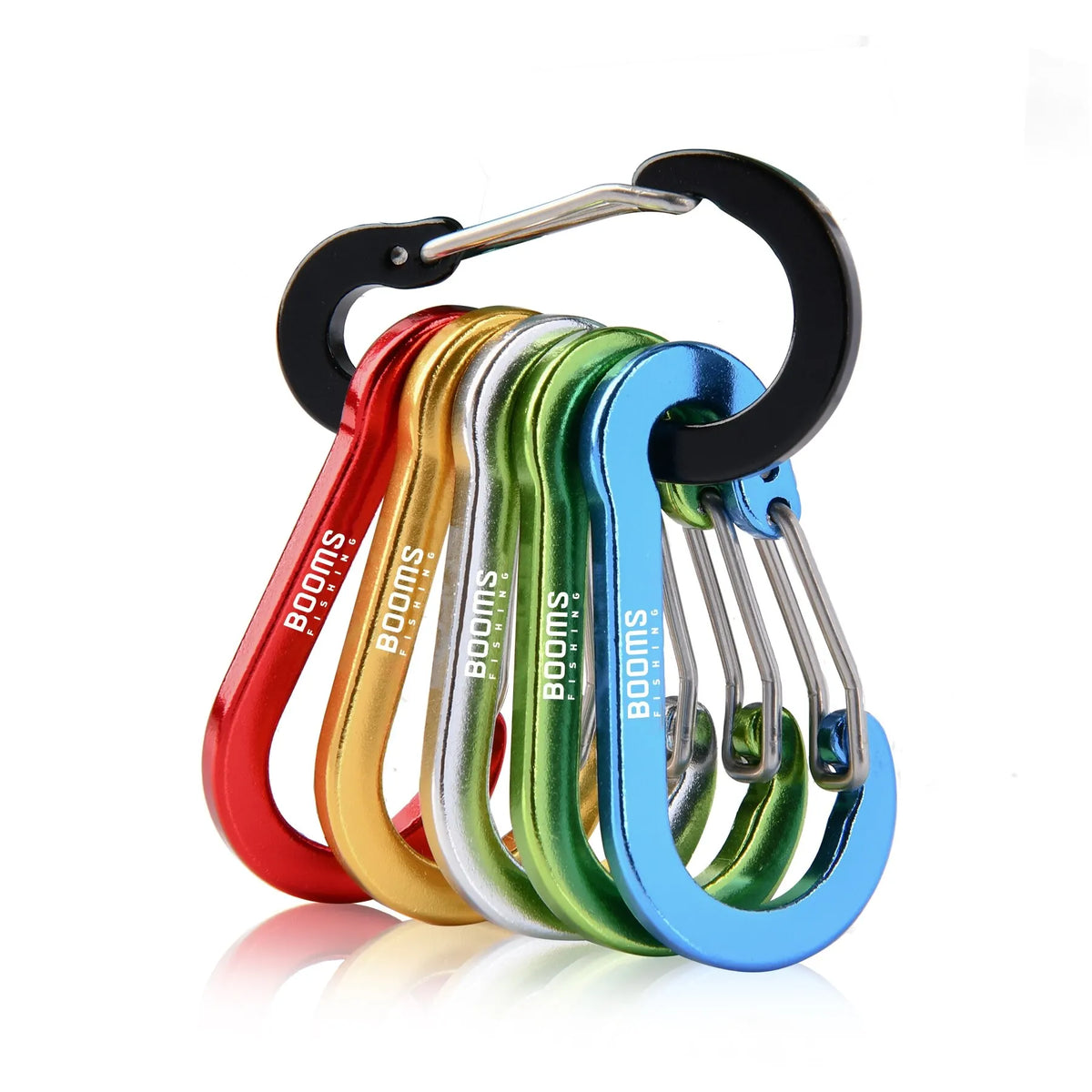 Booms Fishing CC1 6Pcs Aluminum Alloy Carabiner Keychain Outdoor Camping Climbing Snap Clip Lock Buckle Hook Fishing Accesso…