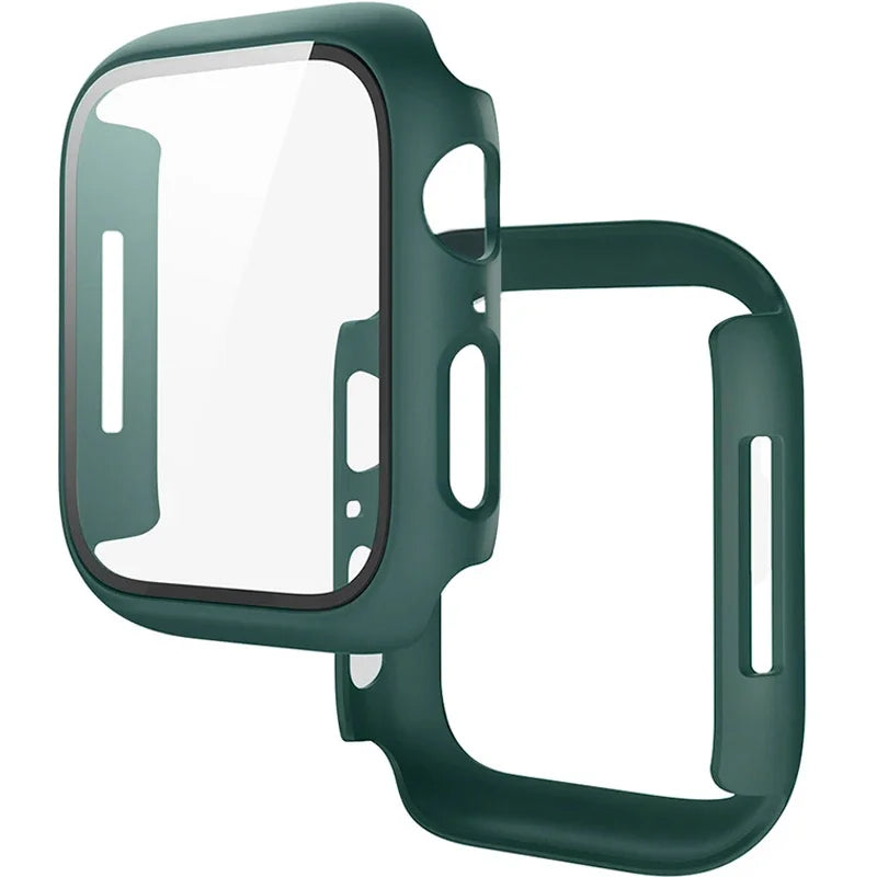 Tempered Glass+Cover For Apple Watch 11 10 9 8 7 46mm 42mm PC Bumper Screen Protector Case iWatch Series 7 6 5 4 SE3 44 40 4…