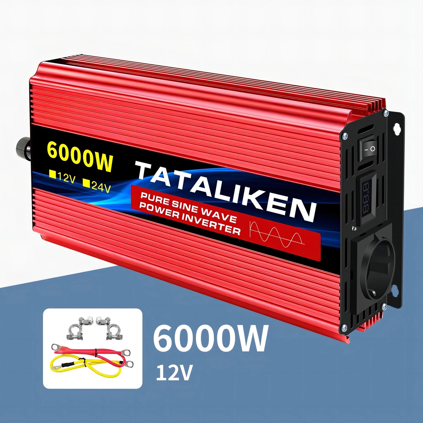 Inverter Pure Sine Wave 2500W/3500W/4500W/5000WDC 12V/24V to AC 220V 230V Voltage Transfer Converter Charging Adapter EU Soc…
