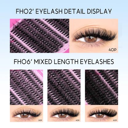 GROINNEYA DIY Lash Extension Kit Individual Lashes Cluster Mix Eyelashes Full Set Lashes Kit with Lash Bond and Seal At Home…