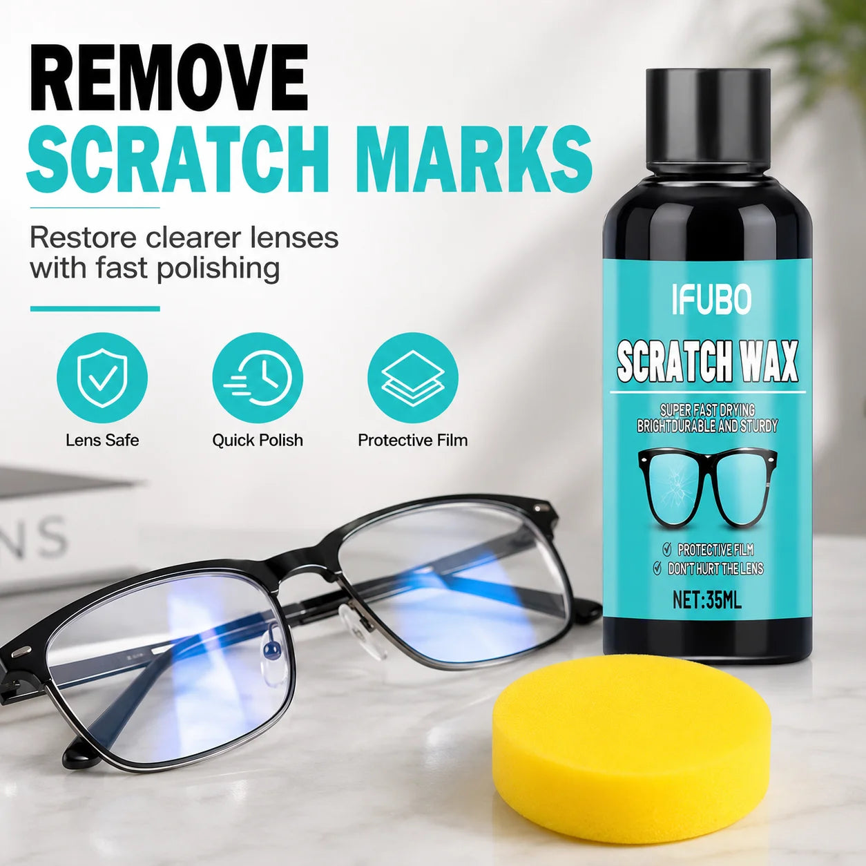 Eyeglass Scratch Repair CreamEyeglass Lens and Frame Scratch Polish, Lens Scratch Polishing, Buffing, Suitable for Minor Scr…