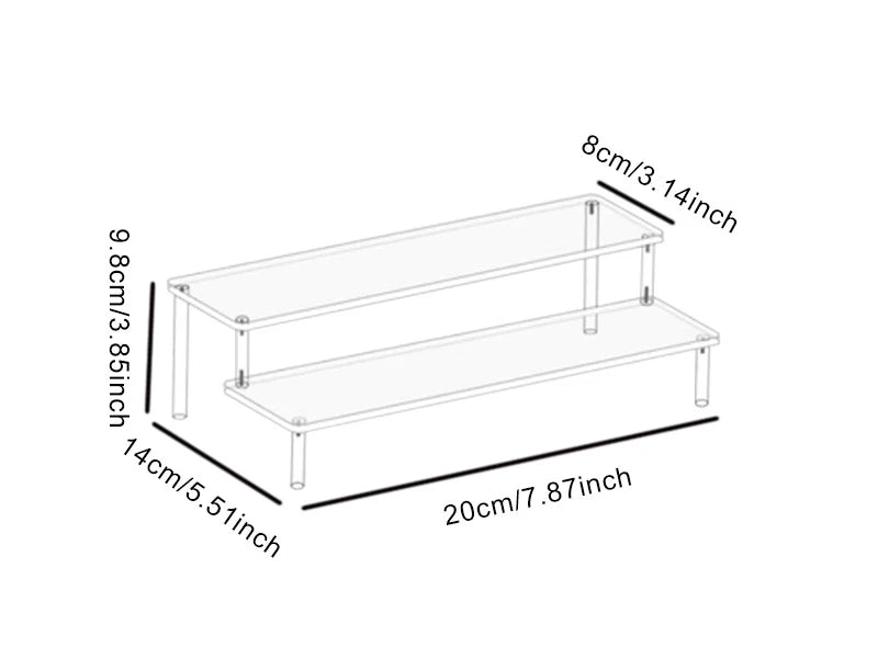 1-4 Tier Acrylic Display Stand Durable Display Rack For Cupcake Perfume Doll Transparent Trapezoidal Blind Box Storage Shelf…