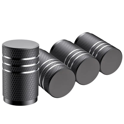 4Pcs Car Tire Valve Stems Cap Knurling Style Tire Valve Cap Aluminum Tire Wheel Stem Air Valve Cap car Universal accessories…