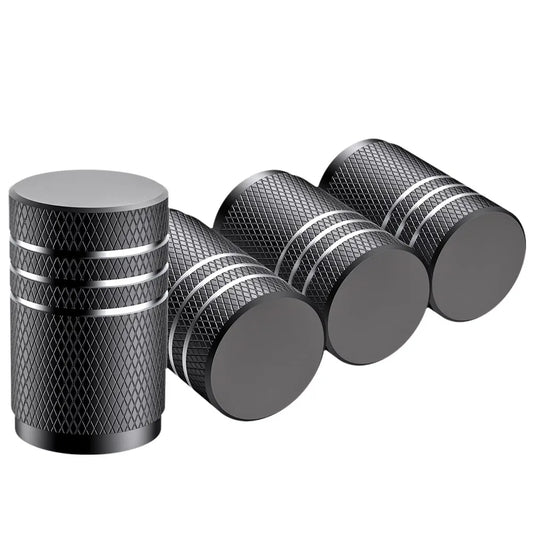4Pcs Car Tire Valve Stems Cap Knurling Style Tire Valve Cap Aluminum Tire Wheel Stem Air Valve Cap car Universal accessories…