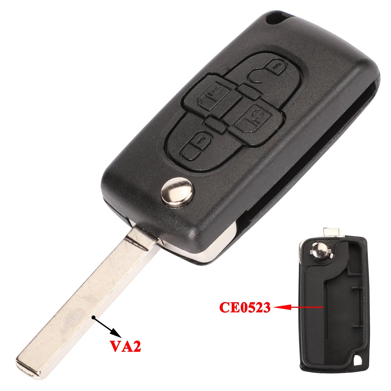 Jingyuqin 2/3 Buttons for Peugeot 207 307 308 407 607 807 For Citroen C2 C3 C4 C5 C6 Auto Remote key Case Va2/Hu83 CE0523 CE…