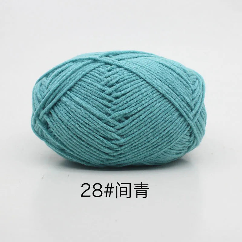 40-50g/Set 4ply Milk Cotton(80%) Knitting Yarn Needlework Dyed Lanas For Crochet Craft Sweater Hat Dolls At Low Price - imag…