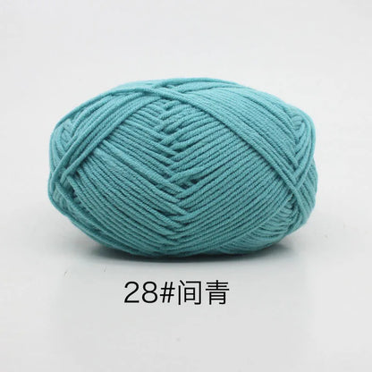 40-50g/Set 4ply Milk Cotton(80%) Knitting Yarn Needlework Dyed Lanas For Crochet Craft Sweater Hat Dolls At Low Price - imag…