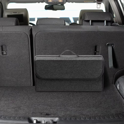 1PC Dark Gray Car Felt Storage Box Car Storage Bag Enlarged and Thickened Soft Felt Storage Box Household Storage Box - imag…