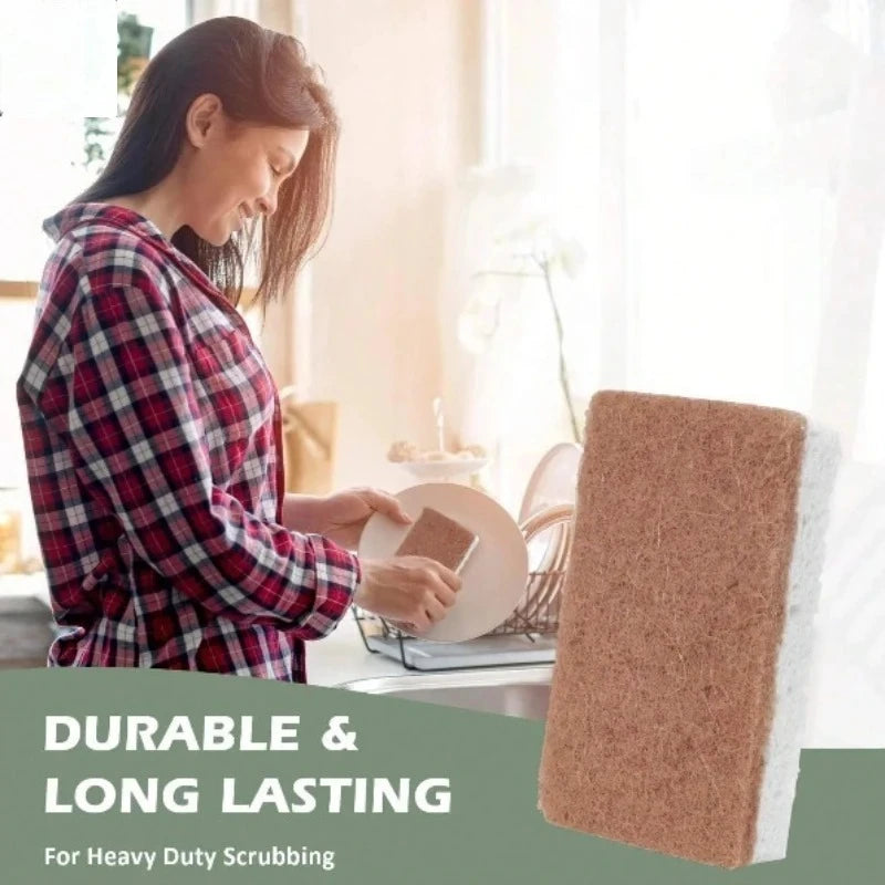 Biodegradable compostable cellulose and coconut scrubbing sponge -6 eco-friendly sponge tableware pieces - image 2