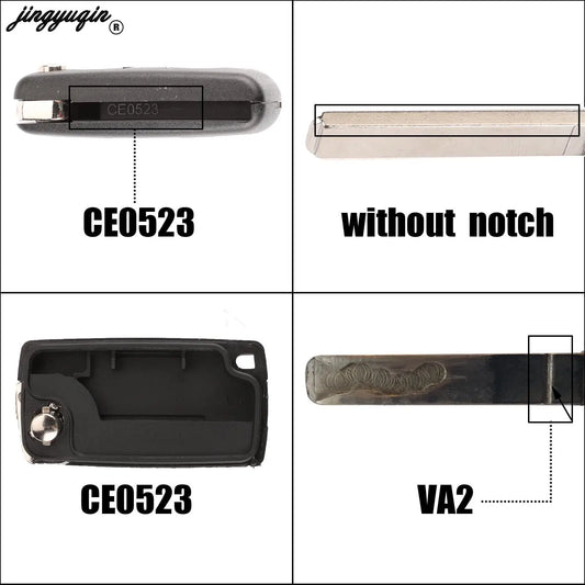 Jingyuqin 2/3 Buttons for Peugeot 207 307 308 407 607 807 For Citroen C2 C3 C4 C5 C6 Auto Remote key Case Va2/Hu83 CE0523 CE…