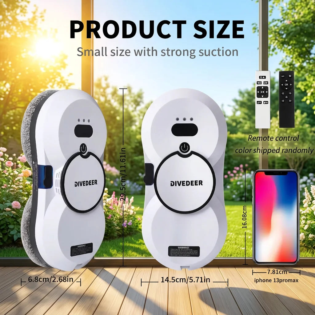 DIVEDEER Home intelligent cleaning robot with automatic water spraying function, anti drop magnetic glass cleaning machine -…