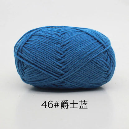 40-50g/Set 4ply Milk Cotton(80%) Knitting Yarn Needlework Dyed Lanas For Crochet Craft Sweater Hat Dolls At Low Price - imag…