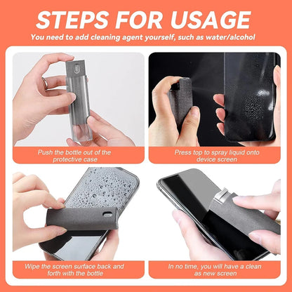 2 in 1 Microfiber Screen Cleaner Spray Bottle Mobile Phone Tablet Computer Microfiber Cloth Cleaning Wipes For iPhone Samsun…