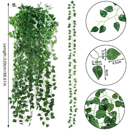 4/10M Artificial Plant Green Ivy Leaf Garland Fake Plant Creeper Hanging Vine Outdoor DIY Garden Wall Wedding Party Home Dec…