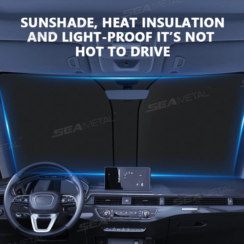 SEAMETAL Car Windshield Sun Shade Cover Foldable Front Window Sun Visor Blocks UV Refletive Car Parasol Sunshade Protector C…