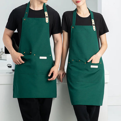 1 Piece Chef Apron Unisex Waterproof Canvas Durable for Restaurant Hotel Baking Beauty Salon Nail Art Kitchen Cooking - imag…
