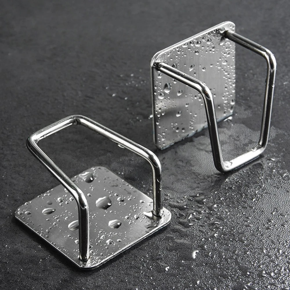 1-2PCS Stainless Steel Sponge Drain Rack Kitchen Sink Cloth Steel Wire Ball Sink Cover Storage Organizer 304 Material - imag…
