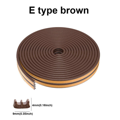 5m/10m Door Seal Strip Diep Self-adhesive Draft Stopper Tape Window Weather Stripping Insulation Noise Rubber Sealing Strip…