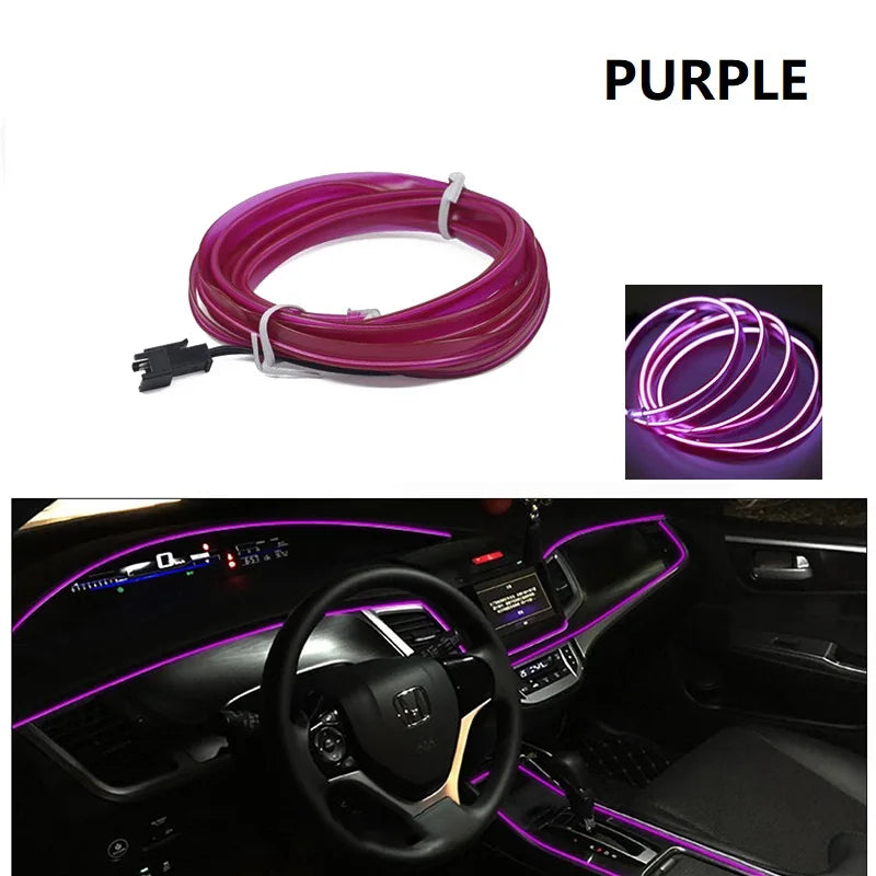 Car Interior Decorative Lamps Strips Atmosphere Lamp Cold Light Decorative Dashboard Console Auto LED Ambient Lights 1/2/3/4…