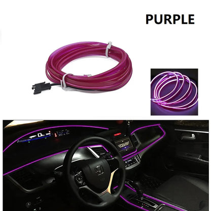 Car Interior Decorative Lamps Strips Atmosphere Lamp Cold Light Decorative Dashboard Console Auto LED Ambient Lights 1/2/3/4…