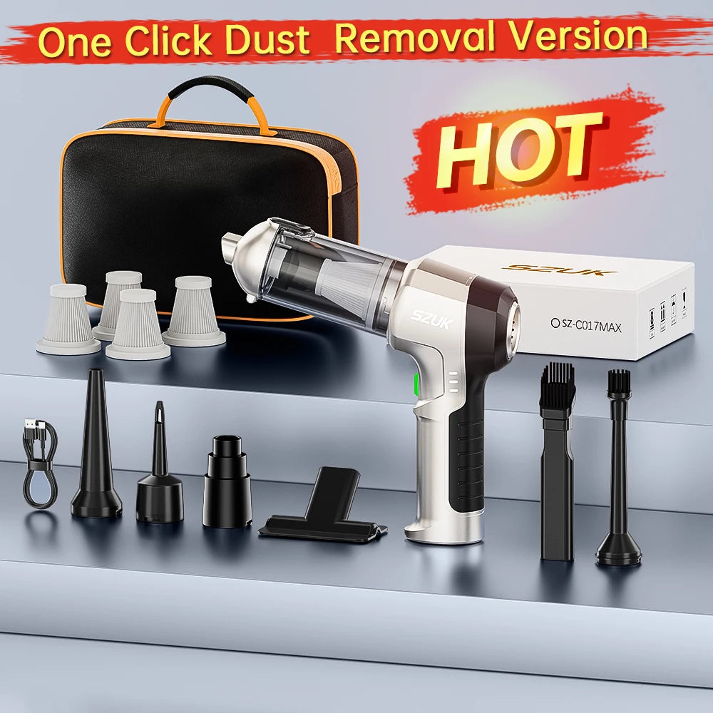 SZUK NEW C017MAX Car Vacuum Cleaner Wireless Mini Handheld Strong Suction Cleaning Machine Portable Vacuum Cleaner for Car H…