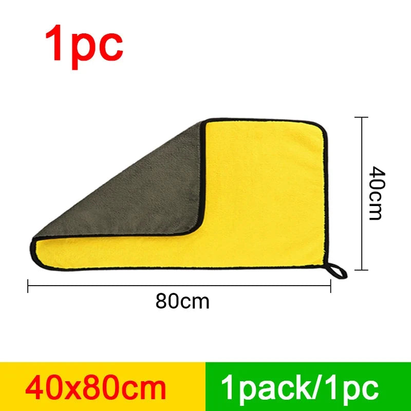 SEAMETAL Microfiber Car Washing Towel 400GSM Double-Sided Coral Velvet Clean Towels High Water Absorption Car Wash Drying Cl…