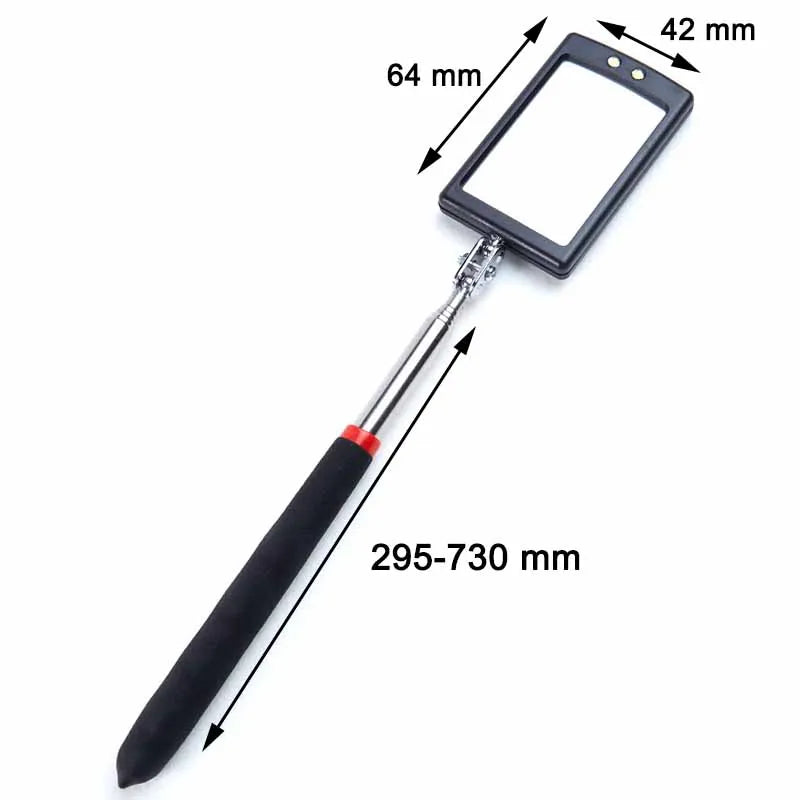 360° Inspection Mirror LED Light Telescoping Mirrors Extend Mechanic Tools Inspection Mirror Telescopic Handle Repairing Too…