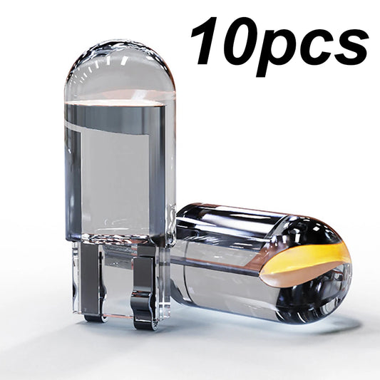 10X New W5W LED T10 Car Lights COB Glass Interior Parts Bulbs White ice blue Yellow Auto License Plate Lamp Dome Read Light…