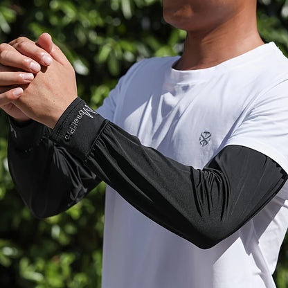 Cooling Arm Sleeves Breathable Sun Protection Ice Slik Sleeves Summer Outdoor Sports Driving Cycling Sleeves Men Loose Arm -…