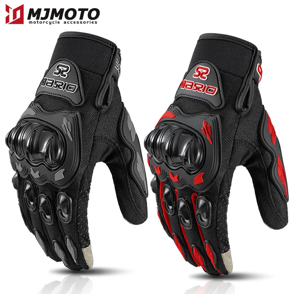 Summer Breathable Full Finger Motorcycle Gloves Non-slip Wear-resistant Motocross Racing Gloves Touch Screen Moto Biker Glov…