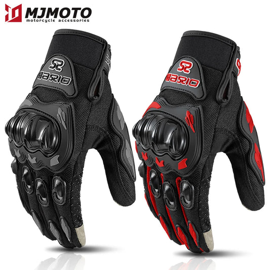 Summer Breathable Full Finger Motorcycle Gloves Non-slip Wear-resistant Motocross Racing Gloves Touch Screen Moto Biker Glov…