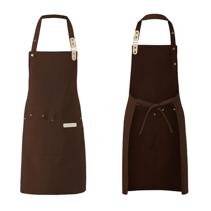 1 Piece Chef Apron Unisex Waterproof Canvas Durable for Restaurant Hotel Baking Beauty Salon Nail Art Kitchen Cooking - imag…