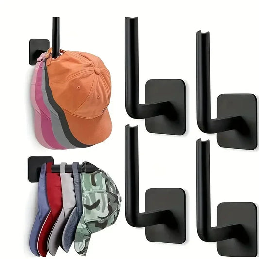 2/4PCS No Punching Strong Paste Hook Shelf Hat Rack Adhesive Hook