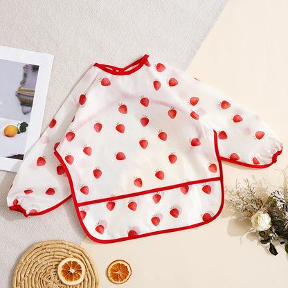 Elinfant 1PC Long Sleeve Bibs, Waterproof Feeding Bibs,Washable Burp Cloth,Coveralls Bibs,Easy To Clean,Wash-Free Eating Bib…