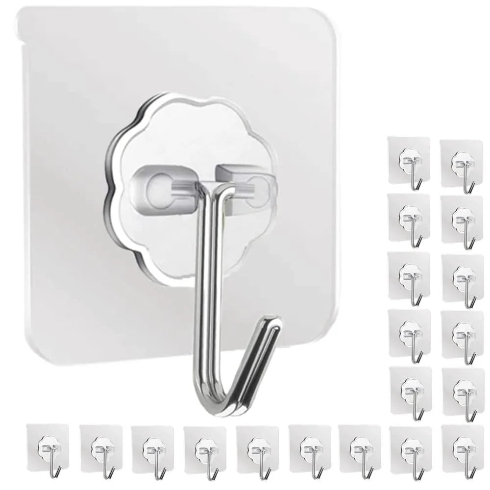 Waterproof and Oilproof Wall Hooks, Sticky Hooks for Kitchen Bathroom Shower Door Outdoor Wall Hanging Door Self-adhesive -…