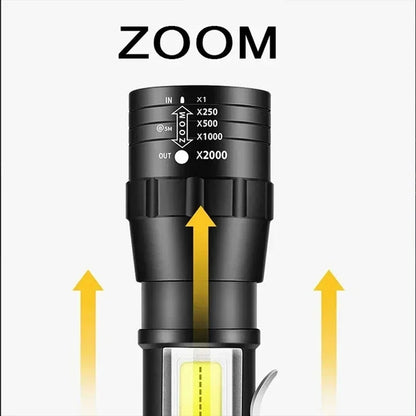 USB Rechargeable Mini Flashlight COB+XPE Portable Built-in Battery Zoomable Small Torch 3 Mode Camping Emergency Flashlights…