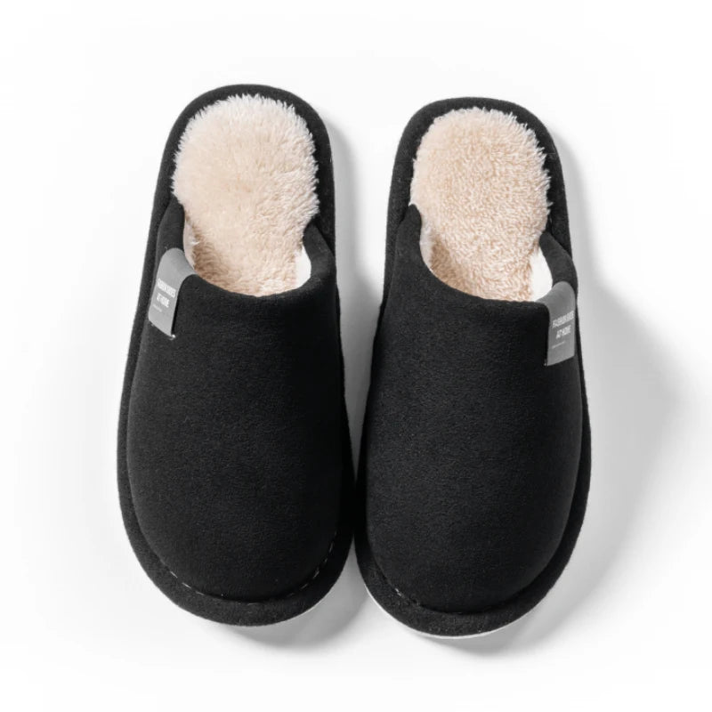 Household Indoor Men's Slippers Autumn and Winter Home Floor for Guests Lightweight Quiet Non-slip Suede Fabric Couple's Sho…