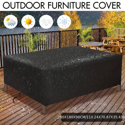 Outdoor furniture dust cover, 210D Oxford cloth, black silver sofa cover, waterproof cover, outdoor patio furniture cover -…