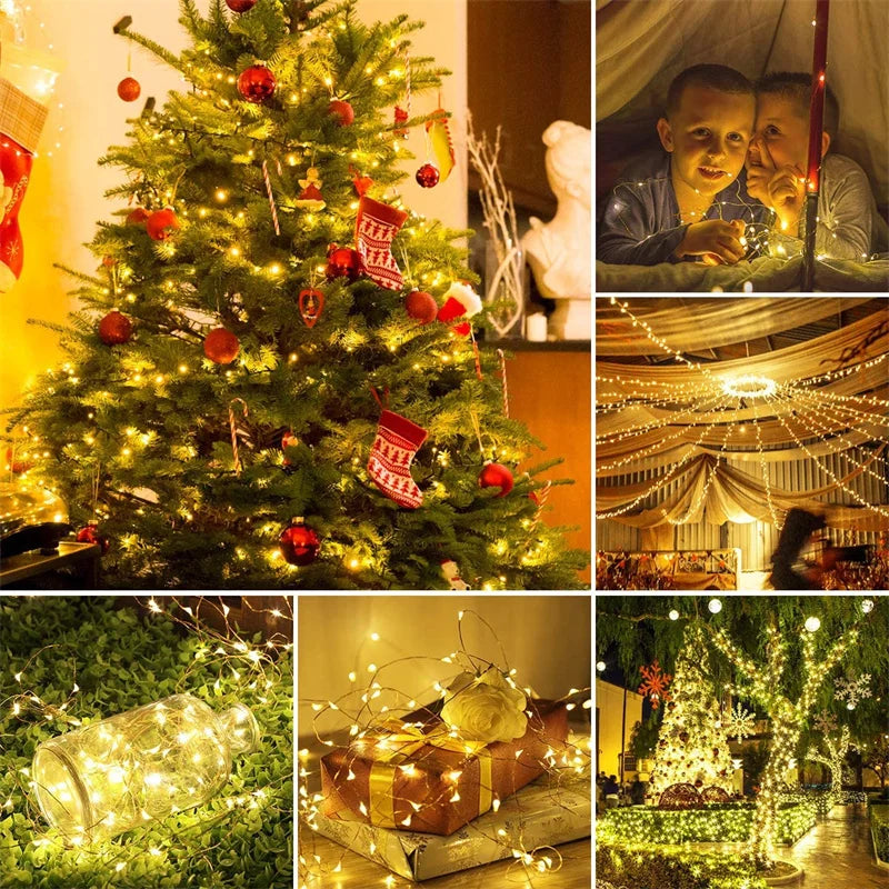 USB Led Fairy Lights Copper Wire String 20M 200LED Holiday Outdoor Lamp Garland For Christmas Tree Wedding Party Decoration…