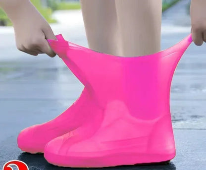 1 Pair Latex Waterproof Shoe Covers Lip-Resistant Rubber Rain Boot Rain Gear Overshoes Accessories for Outdoor Rainy Day - i…