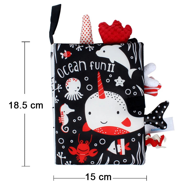 Soft Baby Books 3D Touch Feel High Contrast Cloth Book Sensory Early Learning Stroller Toys for Infant Toddler Gifts 0-12 Mo…
