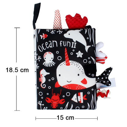 Soft Baby Books 3D Touch Feel High Contrast Cloth Book Sensory Early Learning Stroller Toys for Infant Toddler Gifts 0-12 Mo…