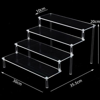 1-5 Tier Acrylic Display Stand Clear Display Riser Rack for Cupcake Perfume Doll Décor Organizer Amiibo Funko POP Figures DC…