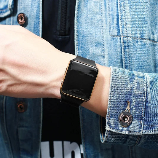 Simple Digital Watch for Men Women Fashion Sport LED Electronic Watch Black Silicone Wristband Casual Mens Watch Reloj Hombr…