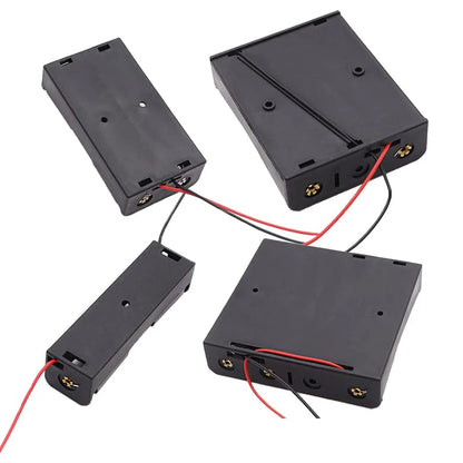 3pcs 18650 Battery Holder Box 1 Slot 3.7V Battery Storage Case 1/2/3/4 Cell Plastic Container with Connect Black Red Wires -…