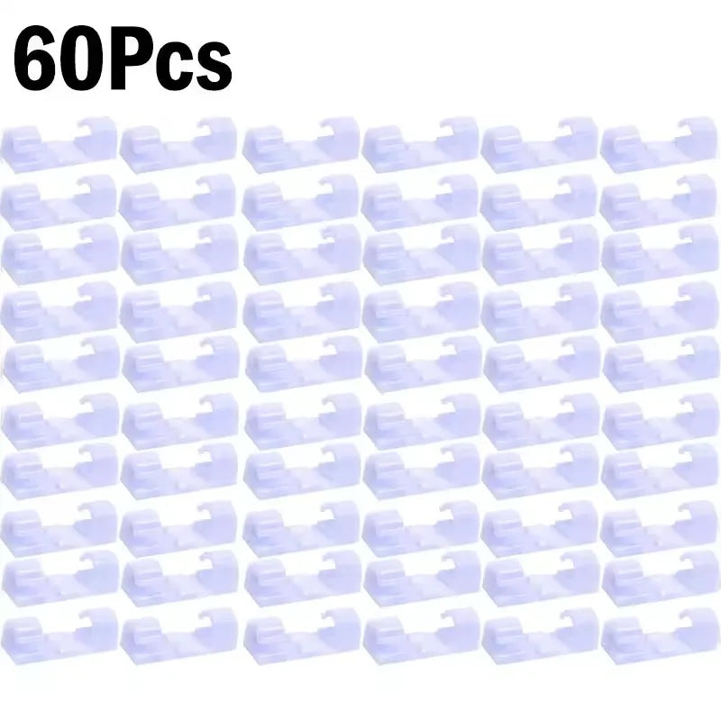 Cable Clips Organizer Drop Wire Holder Cord Management Self-Adhesive Cable Manager Fixed Clamp Wire Winder For Home Office C…
