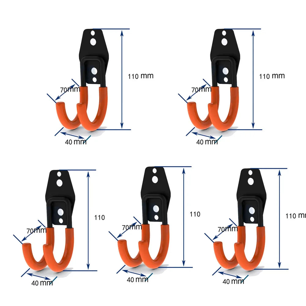 Heavy Duty Metal Hook Garage Organizer Wall Mount Bicycle Hanger Hooks Wall Mount Anti-slip Storage Hook For Ladders Garden…