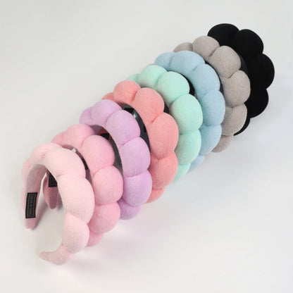 1/3Pcs Fashion Microfiber Washing Wristbands Scrunchies Puffy Headband Spa Bubble Headband for Washing Face Makeup Shower Sk…