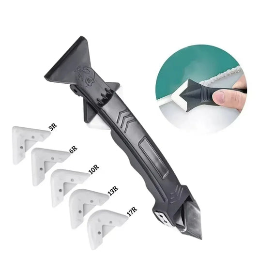 Silicone Scraper Squeegee Glue Remover Knife Caulking Angle Beauty Crack Trowel Tool Grout Scraper Kit 5in1 Multifunctional…