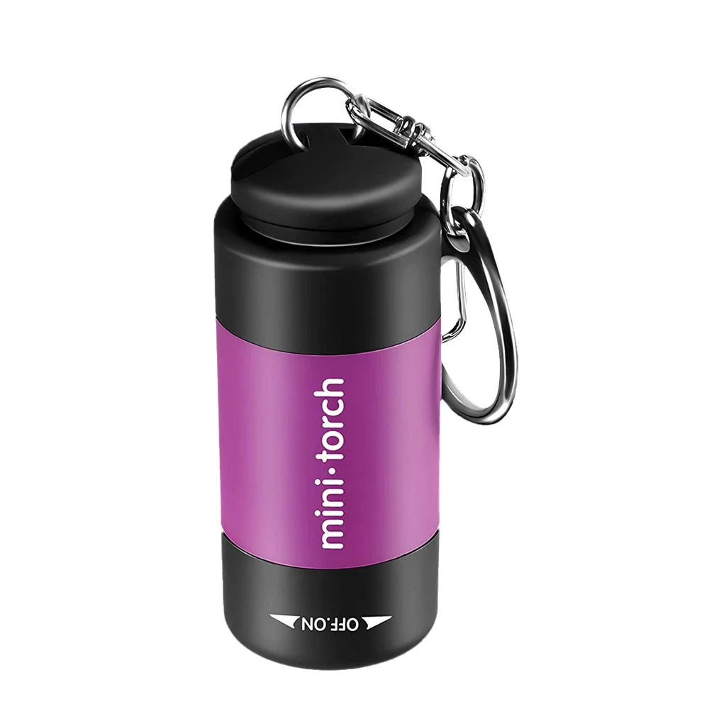 USB Rechargeable LED Multifunctional Strong Light Pocket Keychain Flashlight Waterproof Outdoor Hiking Camping Mini Flashlig…